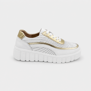 Białe skórzane sneakersy